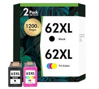 62XL 62 Envy 7640 Lot de 2 cartouches d'encre de rechange pour imprimante HP 62 XL Compatible avec imprimante Envy 5660 5740 7645 5540 5746 OfficeJet 250 200