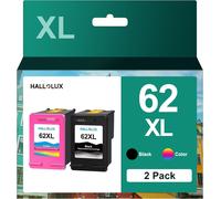 62XL Cartouches d'encre Remplacement pour HP 62XL 62 XL pour HP Envy 5540 5640 5644 7640 5547 pour Offic200 250 5740 (1 Noir,1 Tricolore,2-Pack)