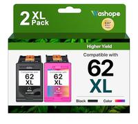 62XL Lot de 62 cartouches d'encre noires et couleurs de rechange pour HP Envy 5540 5545 5548 5640 5646 7640 5544 OfficeJet 5740 5742 5744 200 250