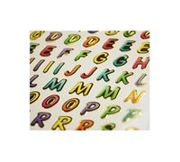 63 Autocollants - Alphabet Multicolore - Brillant - 1,8 cm