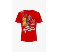 63 Bagnaia T-Shirt célébration du Monde 2023,M,Rouge