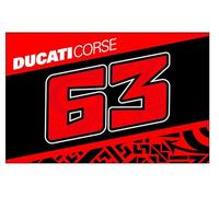 63 Drapeau Bagnaia - Ducati Dual Line, Unisexe, Taille Unique, Multi