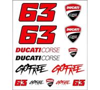 63 Sticker Bagnaia - Ducati Dual Line, Unisex, One Size, Multi