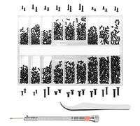 630 Pcs Kit de Vis de Réparation Micro, 18 Tailles Micro Visserie avec un Tournevis et une Pince à épiler, pour Réparation Eyewear, Montre, Ordinateur, Phillips, Acier inoxydable