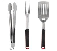 63009 - Ensemble d'Accessoires pour Barbecue 3 Pièces, Pinces, Spatule et Fourchette à Découper, Ensemble d'Ustensiles pour Barbecue, Outils pour Gril