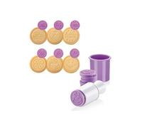 630111 lot de 6 tampons en silicone pour biscuits violet blanc