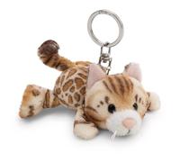 63061 Porte-clés, Motif Chat Bengal, 10 cm, Marron, Fidèle Compagnon En Peluche, Pour Sac À Dos Ou Sac, Pour Petits Et Grands