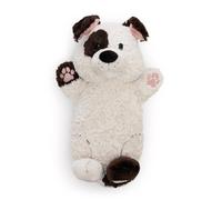63078 Peluche au Motif de Chien, 40 x 20 cm, Blanche, Peluche Douce, Mignonne, pour câliner et Jouer, pour Enfants et Adultes, Idée Cadeau