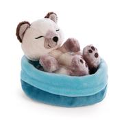 63134 Doudou Chat Siamois endormi dans Un Panier, 12 cm, Multicolore, Peluche Douce, Adorable Peluche pour câliner et Jouer, pour Enfants et Adultes, idée Cadeau