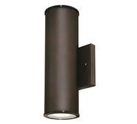 63157 Luminaire mural d'extérieur, Lampe en plongée et contreplongée à LED gradable, finition bronze huilé avec panneaux de verre dépoli