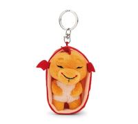 63172 Sleeping Pets Porte-clés, 8 cm, Motif Dragon, dans Un Panier, Multicolore, Compagnon en Peluche pour Sac à Dos ou Sac, Porte-clés pour Petits et Grands