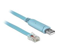 [63289] Delock Câble Adaptateur USB2.0/A St > Seriell RS232 RJ45 3m Bleu
