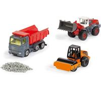 6329,Coffret Cadeau De Construction De Routes,Camion À Benne Basculante,Chargeur Sur Roues Liebherr,Rouleau Compresseur,Pièces Amovibles,Granulats Inclus