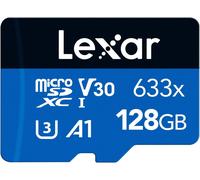 633x Micro SD Card 128GB, UHS-I microSDXC Card + SD Adapter, Up to 100MB/s Read A1, C10, U3, V30, TF Card for Smartphone/Tablet/Surveillance Camera (LMS0633128G-BNAAA)