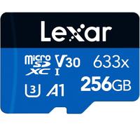 633x Micro SD Card 256GB, UHS-I microSDXC Card + SD Adapter, Up to 100MB/s Read A1, C10, U3, V30, TF Card for Smartphone/Tablet/Surveillance Camera (LMS0633256G-BNAAA)