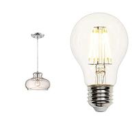 63458 Suspension verre et chrome avec LED