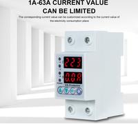 63A 220V Din Rail Protecteur de surtension et de sous-tension réglable Relais de protection contre les surintensités Usage domestique Double affichage LED