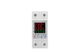 63A 230V 3IN1 Display Din Rail Open Adjustable Over Under Voltage Surge Protector Relay overcurrent Protect Kwh Power watt Meter Control Relays