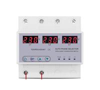 63A 3 phase 3P+N Din rail phase selector Voltmeter adjustable Over and Under Voltage protection Monitor Relays Protector MQXFCZUX