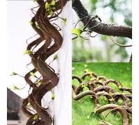 63in Pliable épais Branches d'arbre Artificiel Faux Tronc de Bois Branches vignes Mousse Plantes Guirlande Feuilles Vertes pour Mur Suspendu Reptile Escalade Halloween extérieur Arc Jardin décoration