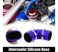 63mm 2.5" ID 90 Degré Silicone Réducteur Tuyau Coupleur Tube Ensemble Bleu