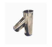 63mm 2.5" Pipe OD 2.5" Tri Clamp Oblique Y Shaped 3 Way SUS 304 Stainless Fitting Spliter Homebrew Beer Wine