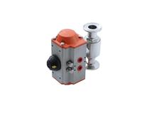 63mm 304 Stainless Steel Sanitary Ball Valve Two Piece Tri Clamp Type With Double Acting Cylinder