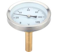 63mm Horizontal Dial Thermometer Aluminum Temperature Gauge 0-120��C 1/2 BSP Screw Diameter