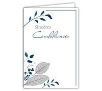 Afie 64-1087 Carte Sincères Condoléances avec Enveloppe Blanche - Cérémonie Funéraire d’Adieu Funérailles Décès Deuil Enterrement Incinération Crémation - Fabriquée en France