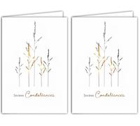 64-1095 Carte Sincères Condoléances Brin d Herbe Cuivré Graminée Illustration Fine Délicate épurée sur Papier Mat pour écriture intérieur - Avec Enveloppe Blanche Format 12x17,5cm - Fabriqué en France