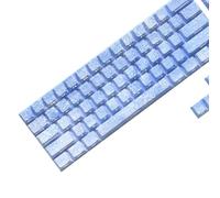 64/74Touches Customs Ice Blue Keycaps Set Side Print Rétroéclairé Touches pour 61/64/68 Claviers Mécaniques