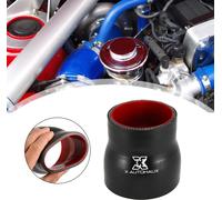 64-76mm 2.52"-2.99" Diamètre Interne Droit Silicone Tuyau Tube Noir Rouge pour Voiture