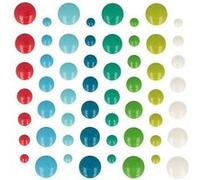 64 demi-perles autocollantes en émail - Folk Multicolore G