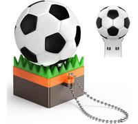 64 GB USB 2.0 Flash Drive Football Cartoon Flash Drive White Memory Stick Portable U Disk Data Storage for Fashion Gift