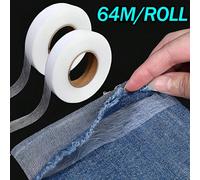 64 mètres/rouleau Tissu de doublure thermocollante non tissée à double face - Durable, parfait pour la couture et l'ourlet DIY, thermocollant, polyvalent blanc d'été, école 1 cm de large,1,5 cm de lar