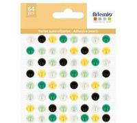 64 perles adhésives jaune-verte Multicolore G