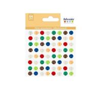 64 perles adhésives multicolores -