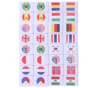 64 Pièces Jeu de Mahjong Mini à Drapeaux Nationaux, 24mm, | Apprentissage Géographique, Pratique Visuelle, Format Voyage, pour Adultes, Jeu de Table Élégant