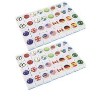 64 Pièces Jeu de Mahjong Portable 24mm, Motifs Ballon | Tuiles à Thème Cartoon Mignon, Facile à Apprendre, pour Voyage et Vacances, Jeu Intergénérationnel