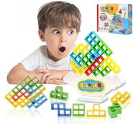 64 pièces Tetra Tower Balance Game, Éducatif de petite construction, entraînement d'équilibre, stacking Montessori, bonnes compétences motrices