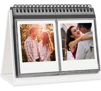 64 Pochettes Calendrier De Bureau Album Pour Fujifilm Instax Wide 300, Polaroid 600 I-Type 3.5X4.5 Inch Film Album (Blanc)