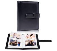 64 pochettes d'album photo pour film de 6 x 9 cm - Mini petits albums pour appareil photo instantané Fujifilm Instax Mini, pour images Polaroid Hi-Print, porte-cartes photo Kpop (Noir)