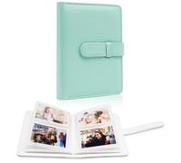 64 pochettes d'album photo pour film de 6 x 9 cm - Mini petits albums pour appareil photo instantané Fujifilm Instax Mini, pour images Polaroid Hi-Print, porte-cartes photo Kpop (Menthe)