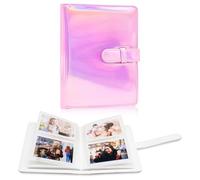 64 pochettes d'album photo pour film de 6 x 9 cm - Mini petits albums pour appareil photo instantané Fujifilm Instax Mini, pour images Polaroid Hi-Print, porte-cartes photo Kpop (Rose magique)