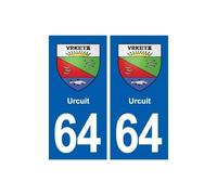 64 Urcuit blason autocollant plaque stickers ville - Angles : arrondis