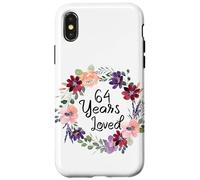 64 Years Loved Floral 64th Birthday Women 64 Years Loved Coque pour iPhone X/XS