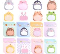 640 Feuilles Notes Autocollantes Animaux,8 Notes Adhésives Mignonnes,Kawaii Marqueurs de Dessin Animé,Sticker Blocs Notes Mémo pour Fournitures Papeterie pour L'école Bureau Maison Cadeaux Elèves