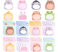 640 Feuilles Notes Autocollantes Animaux, 8 Notes Adhésives Mignonnes, Kawaii Marqueurs de Dessin Animé, Sticker Blocs Notes Mémo pour Fournitures Papeterie pour L'école Bureau Maison Cadeaux Elèves