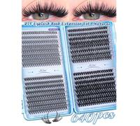 640 pièces Ensemble de faux cils en vison russe 3D, densité mixte 0,07 mm 10D-60D, extensions de cils naturels réutilisables 10-16 mm, convient aux débutants, parfait pour le maquillage quotidien, les