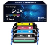 642A Cartouche de Toner Compatible Modèles pour HP 642A CB400A CB401A CB402A CB403A pour HP Color LaserJet CP4005 4005n 4005dn Imprimantes avec Puce,4 Color-4 Pack